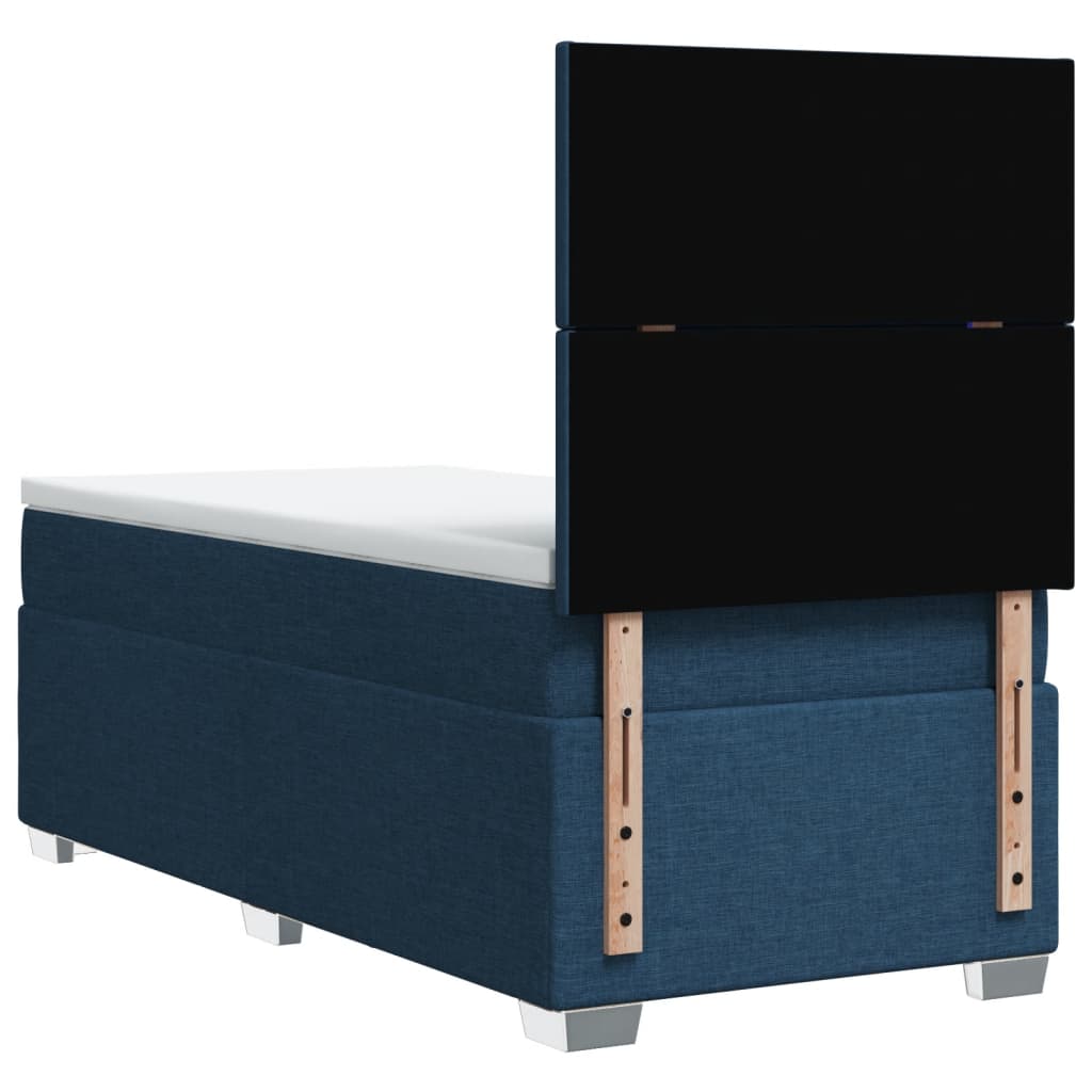 Sommier à lattes de lit avec matelas Bleu 90x200 cm Tissu - XIOS