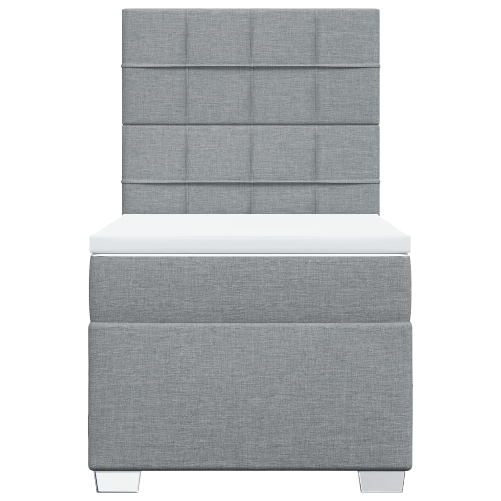 Sommier à lattes de lit avec matelas Gris clair 90x200 cm Tissu - XIOS