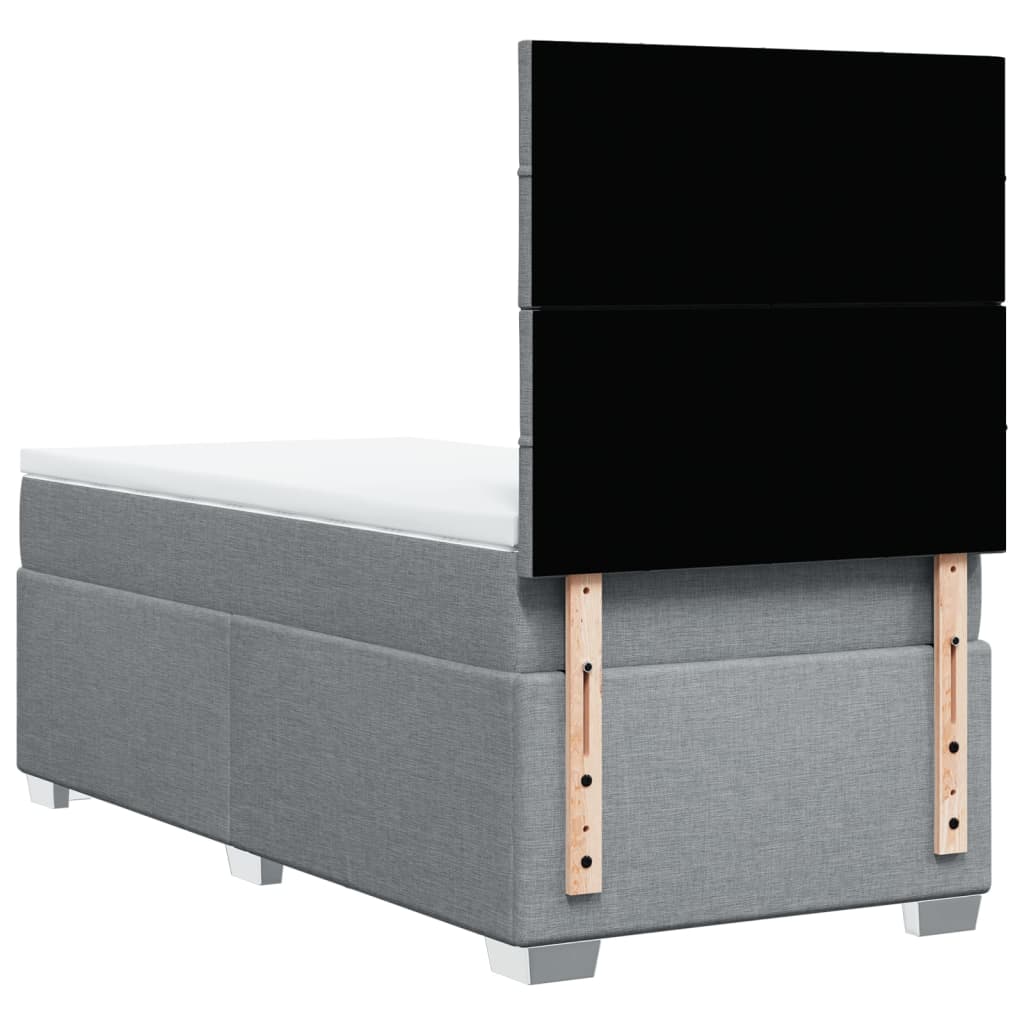 Sommier à lattes de lit avec matelas Gris clair 90x200 cm Tissu - XIOS