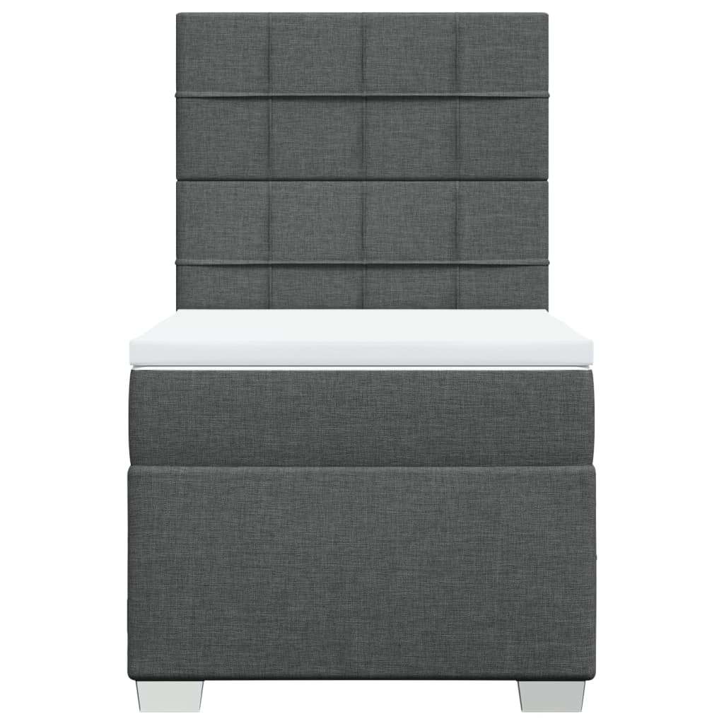 Sommier à lattes de lit avec matelas Gris foncé 90x200 cm Tissu - XIOS