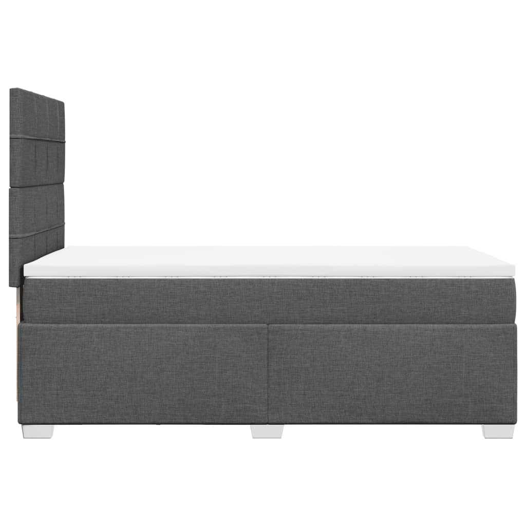 Sommier à lattes de lit avec matelas Gris foncé 90x200 cm Tissu - XIOS
