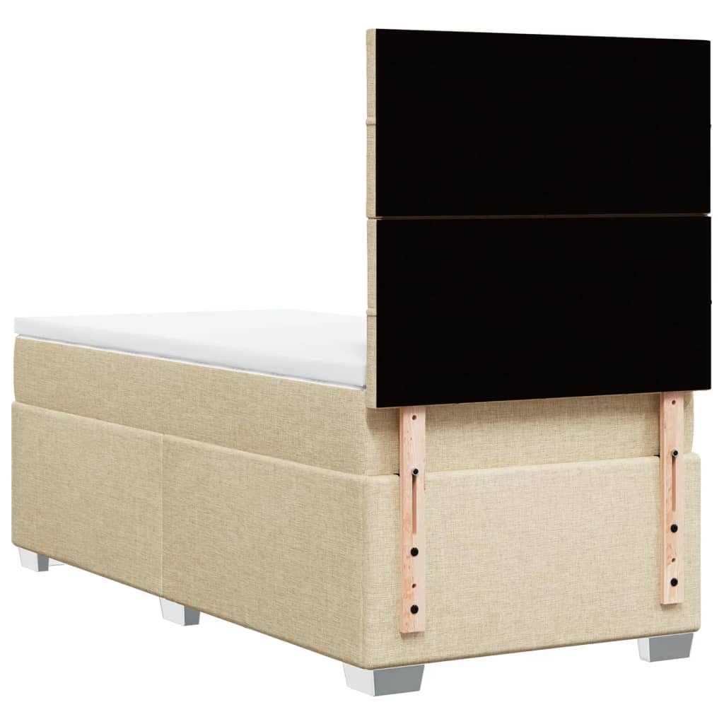 Sommier à lattes de lit avec matelas Crème 90x200 cm Tissu - XIOS