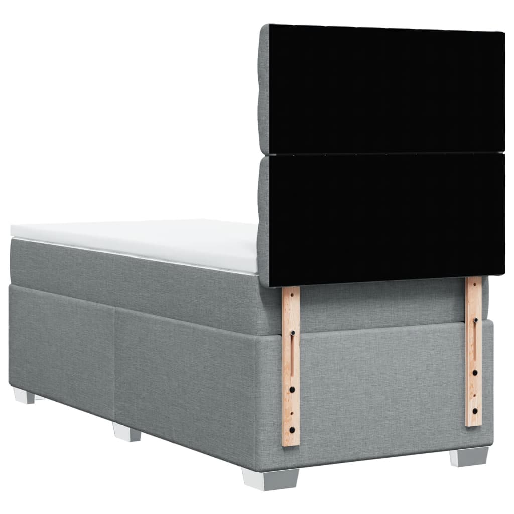 Sommier à lattes de lit avec matelas Gris clair 90x200 cm Tissu - XIOS