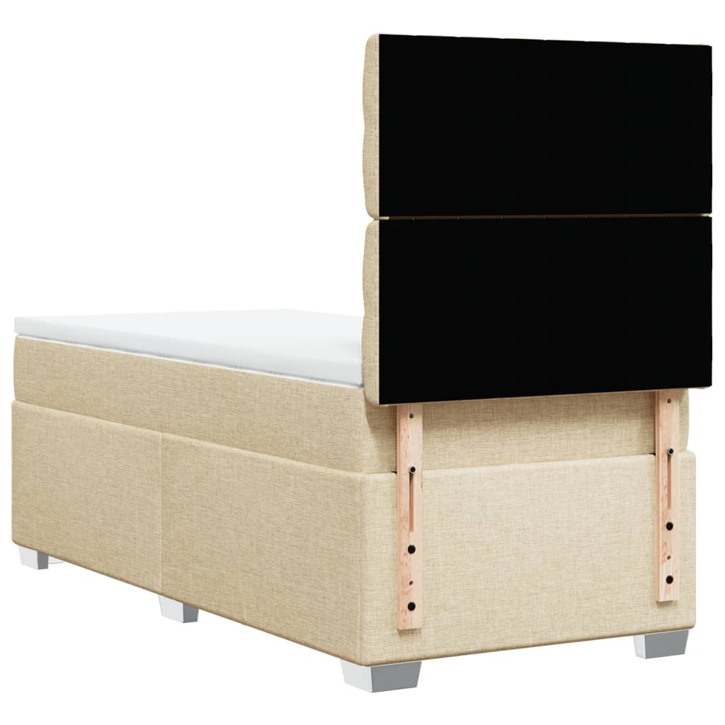 Sommier à lattes de lit avec matelas Crème 90x200 cm Tissu - XIOS