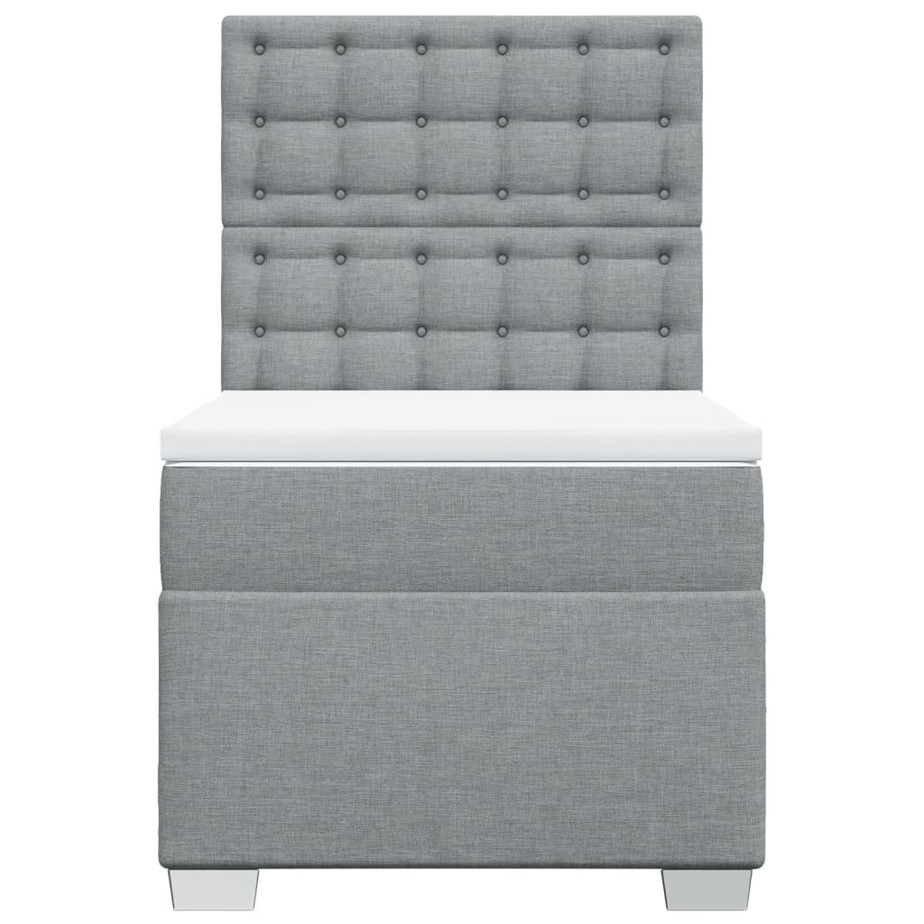 Sommier à lattes de lit avec matelas Gris clair 90x200 cm Tissu - XIOS