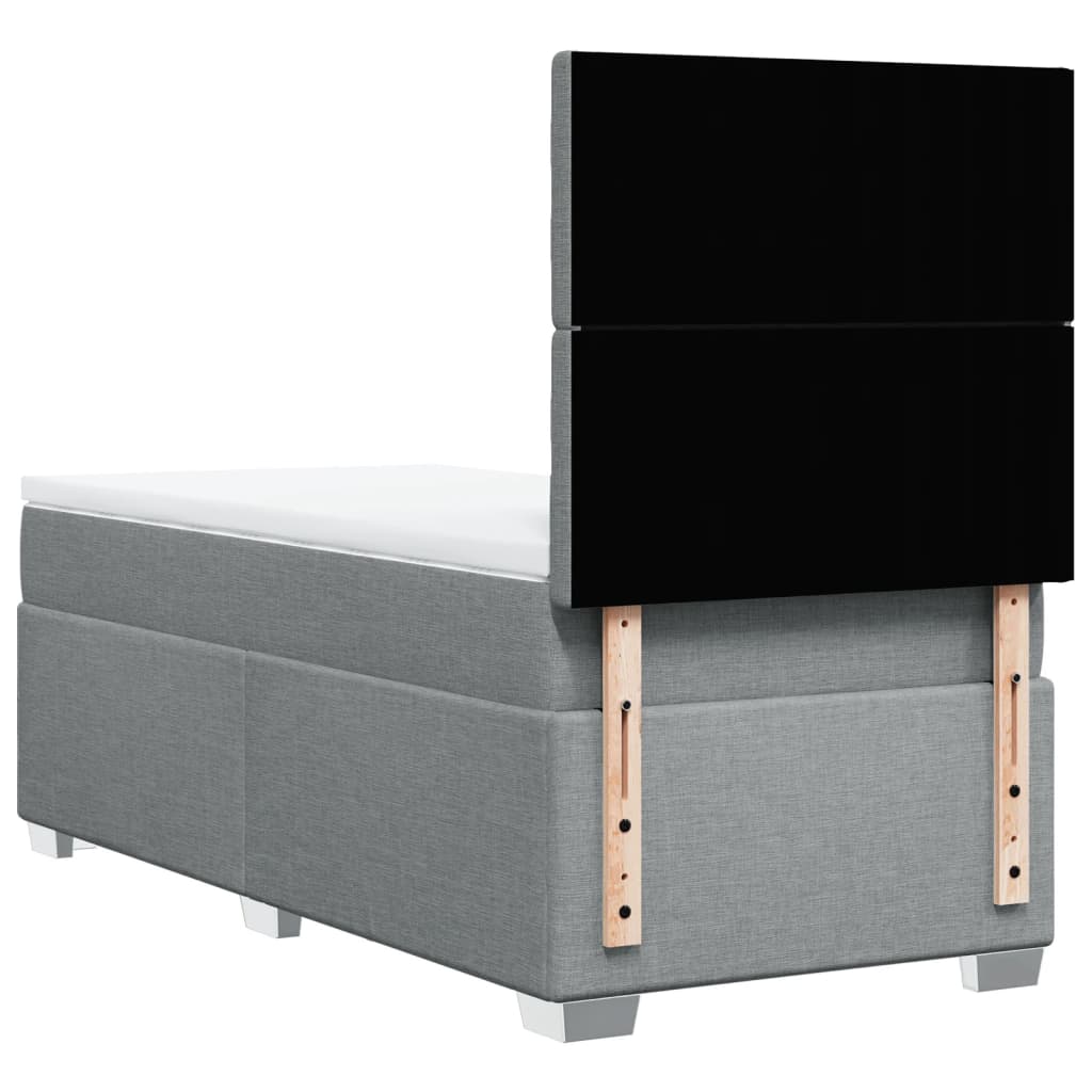 Sommier à lattes de lit avec matelas Gris clair 90x200 cm Tissu - XIOS