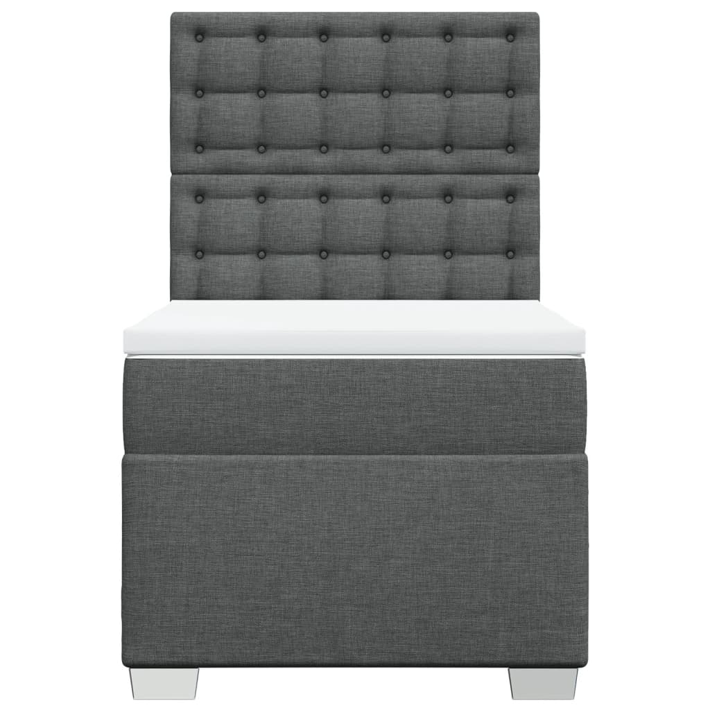 Sommier à lattes de lit avec matelas Gris foncé 90x200 cm Tissu - XIOS