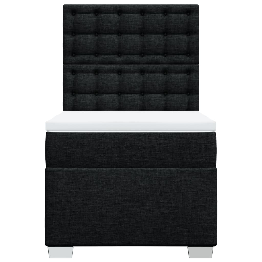 Sommier à lattes de lit avec matelas Noir 90x200 cm Tissu - XIOS