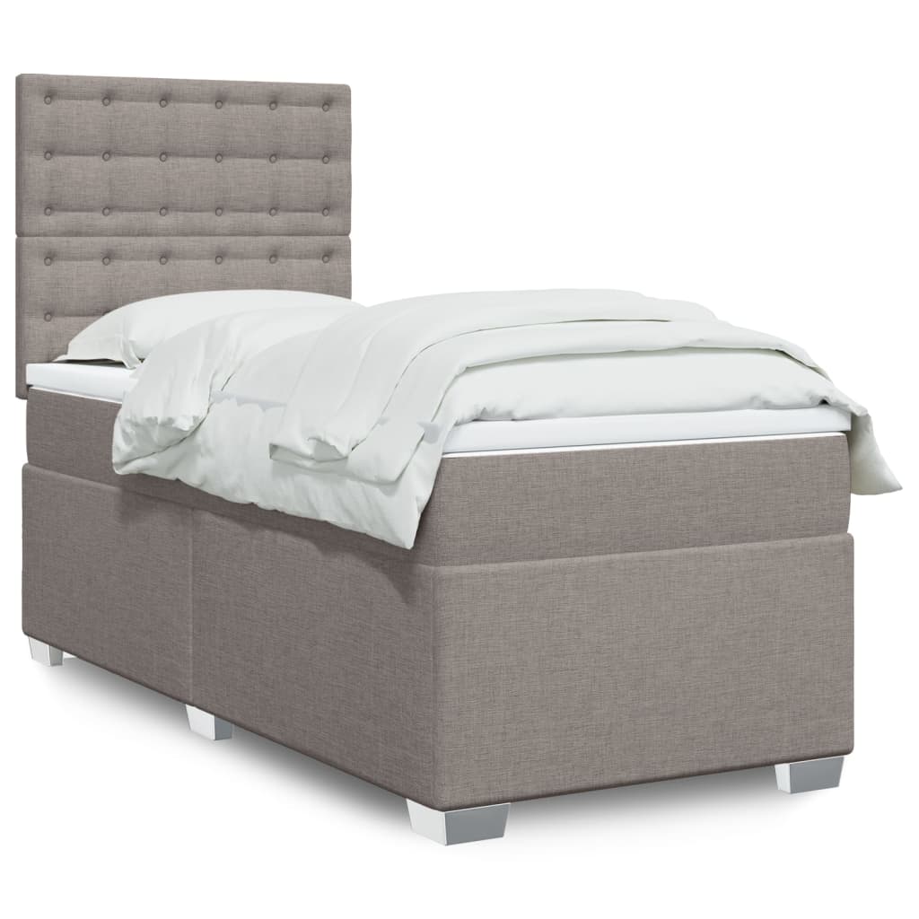 Sommier à lattes de lit avec matelas Taupe 90x200 cm Tissu - XIOS