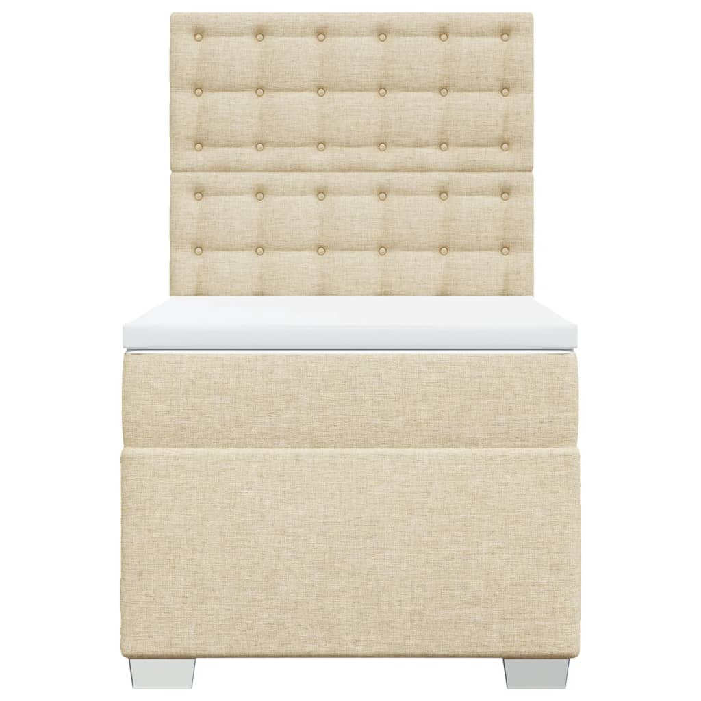 Sommier à lattes de lit avec matelas Crème 90x200 cm Tissu - XIOS