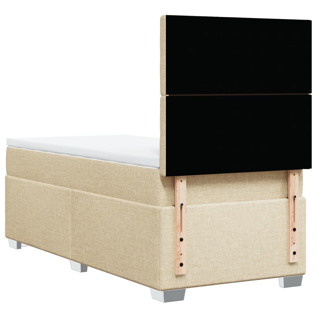 Sommier à lattes de lit avec matelas Crème 90x200 cm Tissu - XIOS