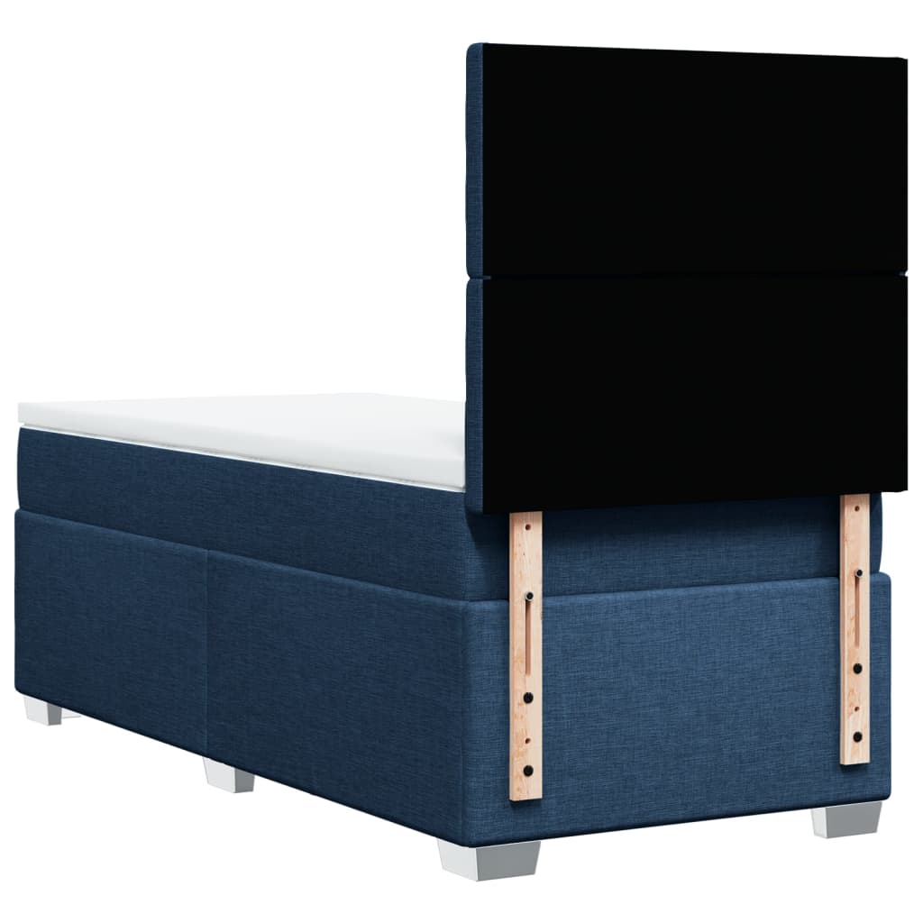 Sommier à lattes de lit avec matelas Bleu 90x200 cm Tissu - XIOS