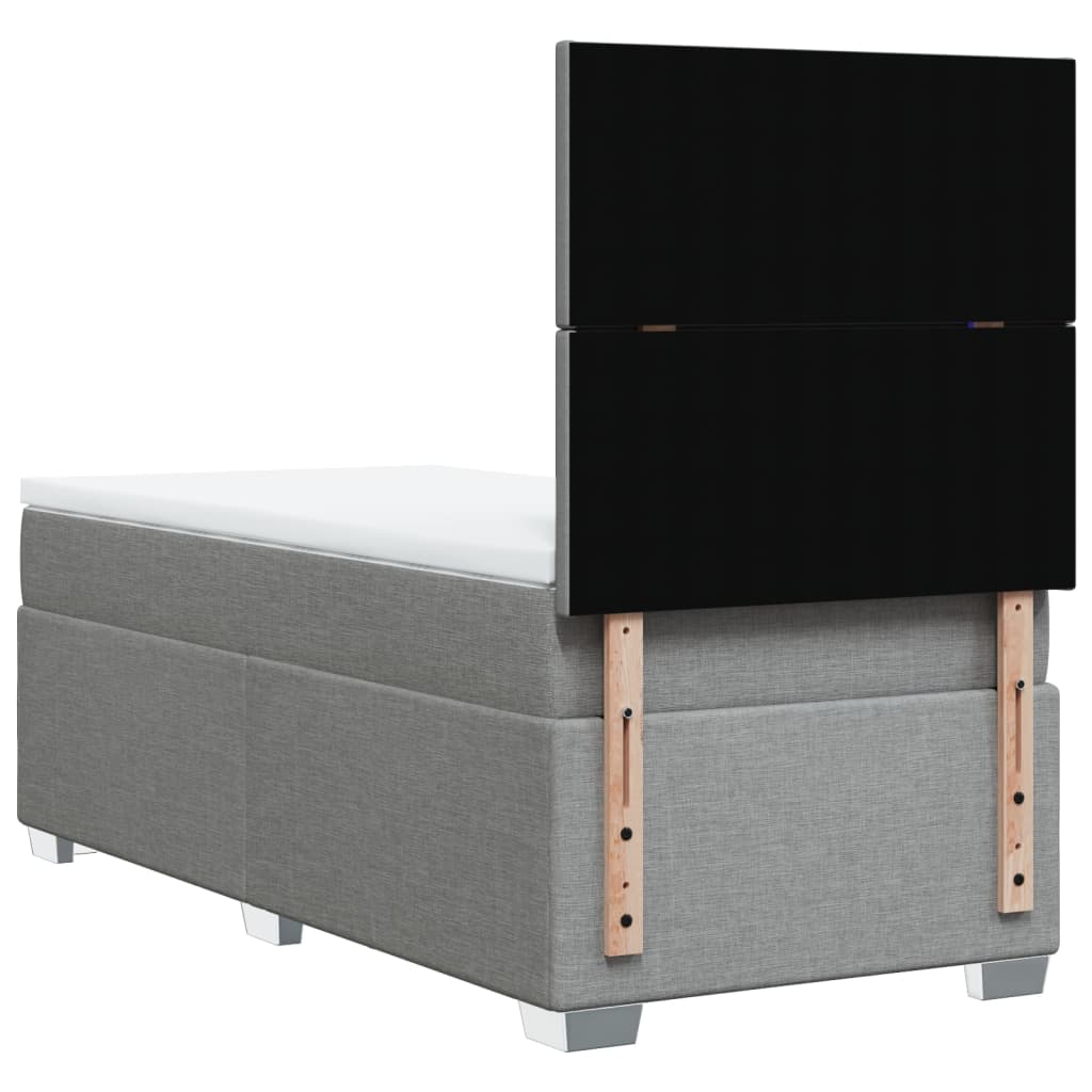Sommier à lattes de lit avec matelas Gris clair 100x200cm Tissu - XIOS