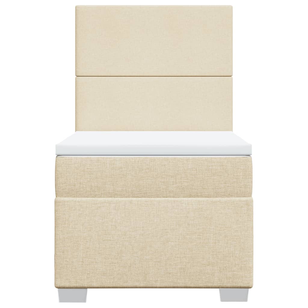 Sommier à lattes de lit avec matelas Crème 100x200 cm Tissu - XIOS