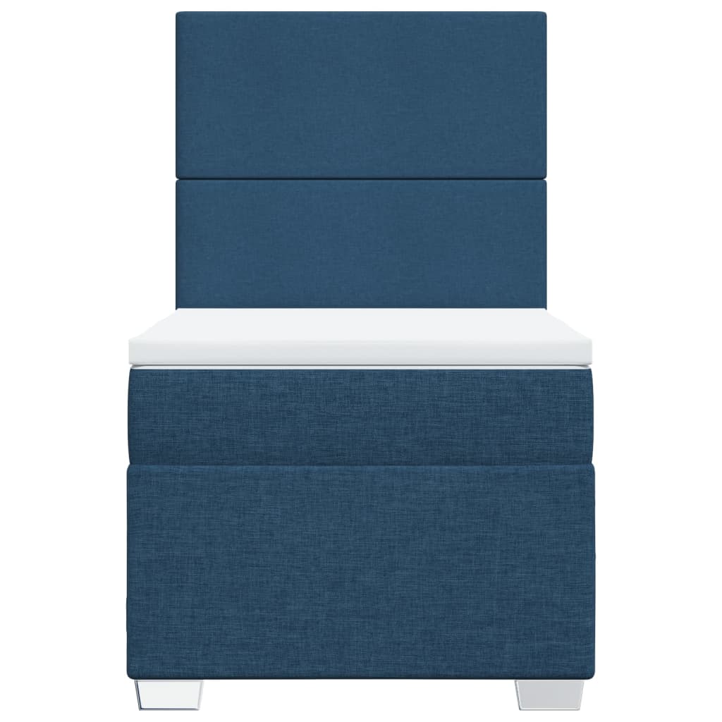 Sommier à lattes de lit avec matelas Bleu 100x200 cm Tissu - XIOS