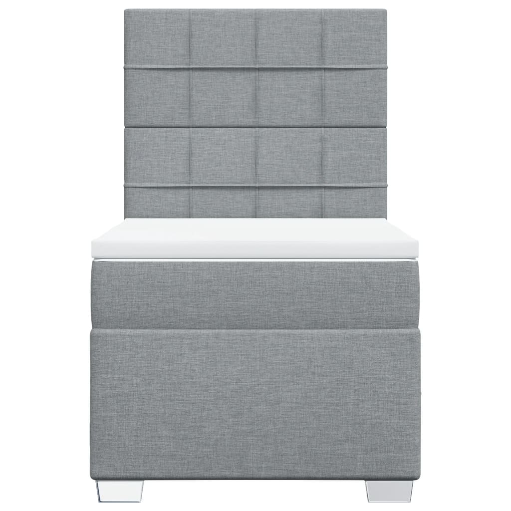 Sommier à lattes de lit avec matelas Gris clair 100x200cm Tissu - XIOS