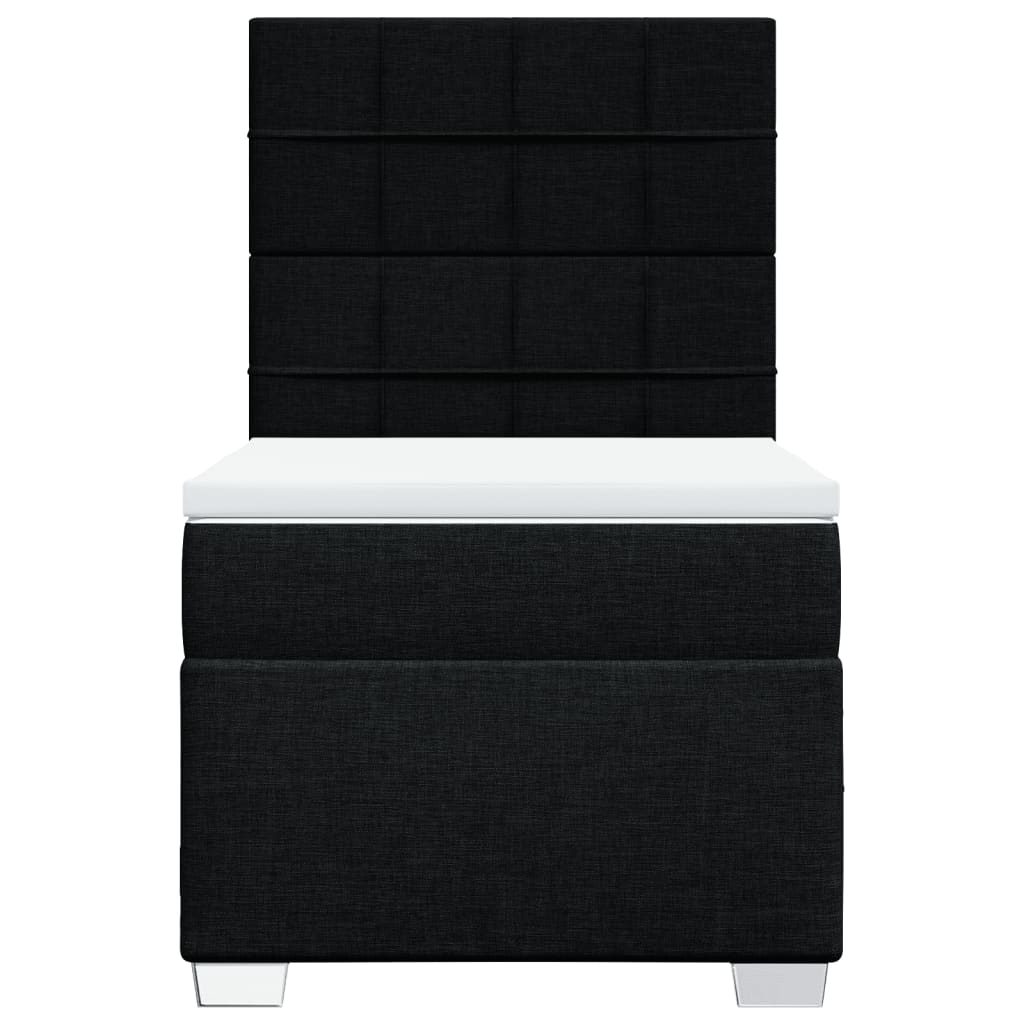 Sommier à lattes de lit avec matelas Noir 100x200 cm Tissu - XIOS