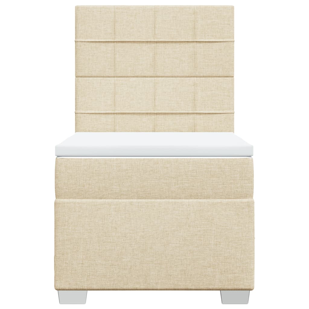 Sommier à lattes de lit avec matelas Crème 100x200 cm Tissu - XIOS