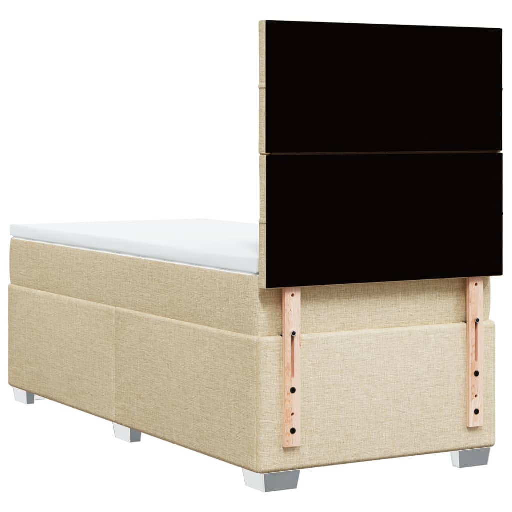 Sommier à lattes de lit avec matelas Crème 100x200 cm Tissu - XIOS
