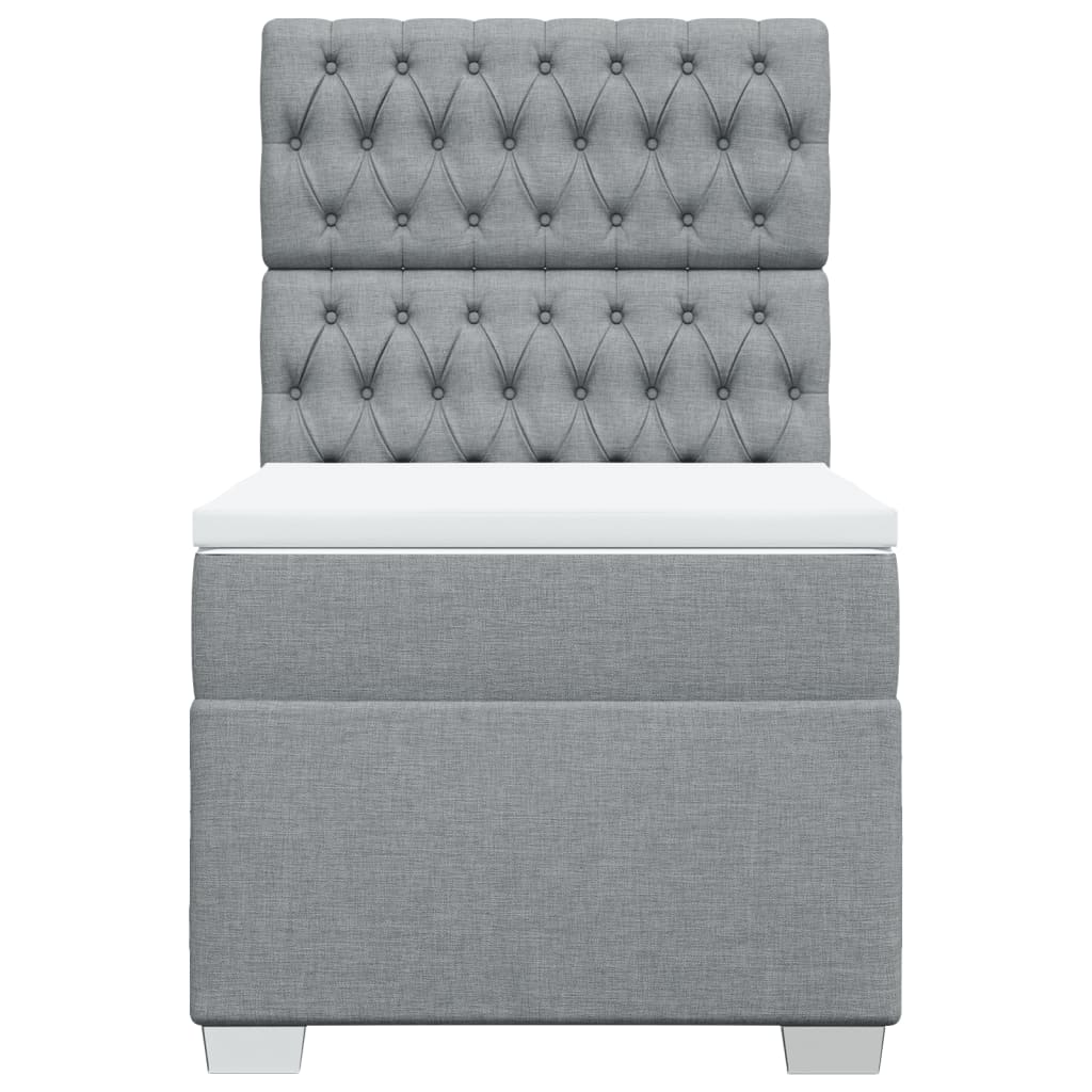 Sommier à lattes de lit avec matelas Gris clair 100x200cm Tissu - XIOS