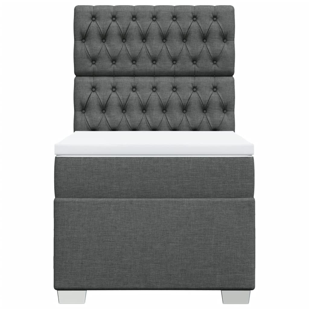 Sommier à lattes de lit avec matelas Gris foncé 100x200cm Tissu - XIOS