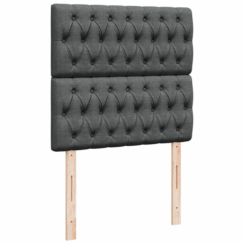 Sommier à lattes de lit avec matelas Gris foncé 100x200cm Tissu - XIOS