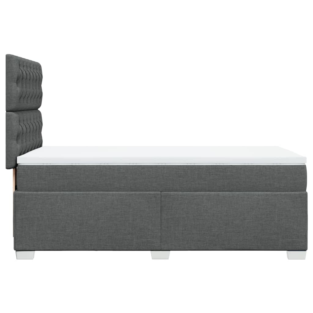 Sommier à lattes de lit avec matelas Gris foncé 100x200cm Tissu - XIOS