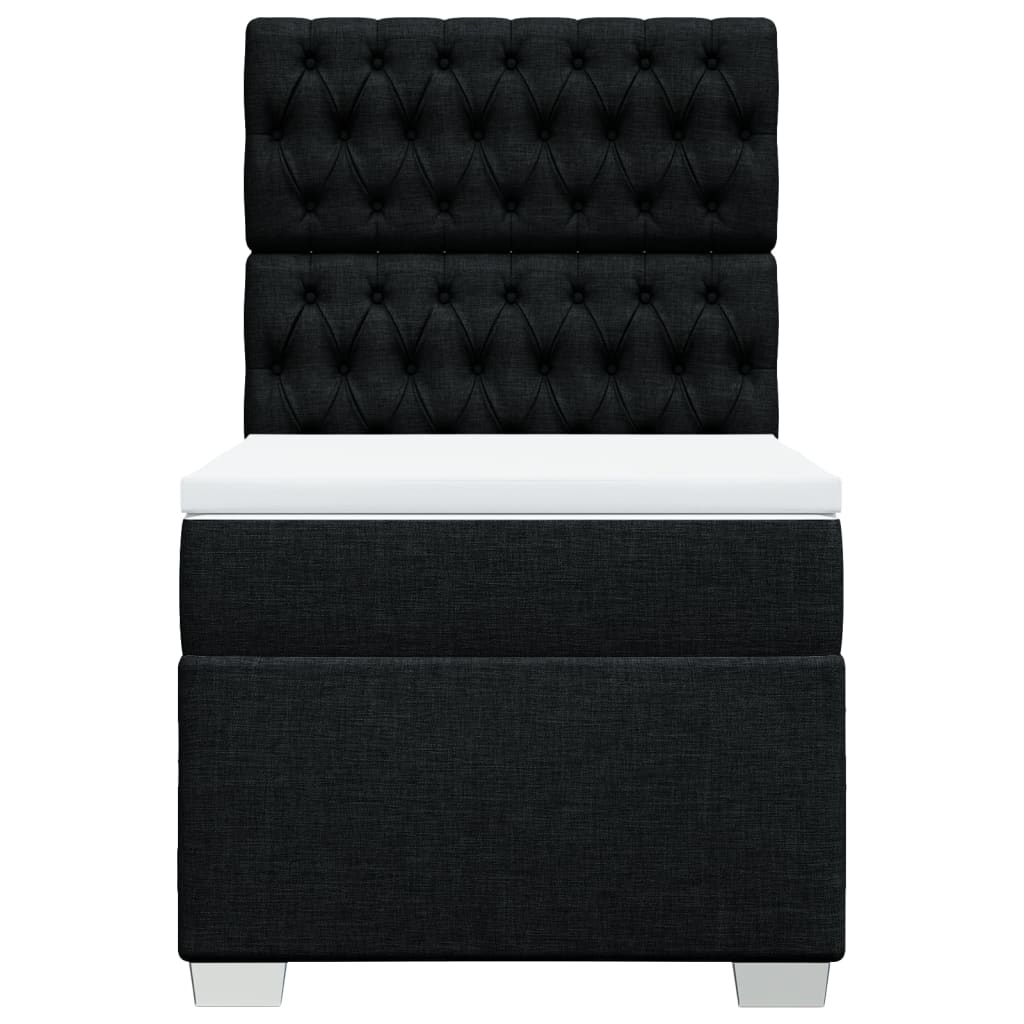 Sommier à lattes de lit avec matelas Noir 100x200 cm Tissu - XIOS