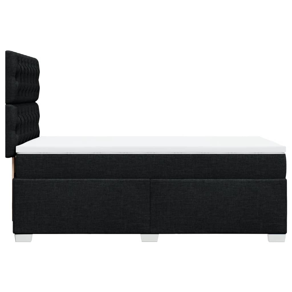Sommier à lattes de lit avec matelas Noir 100x200 cm Tissu - XIOS