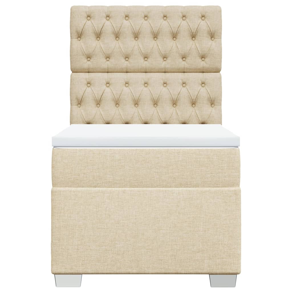 Sommier à lattes de lit avec matelas Crème 100x200 cm Tissu - XIOS