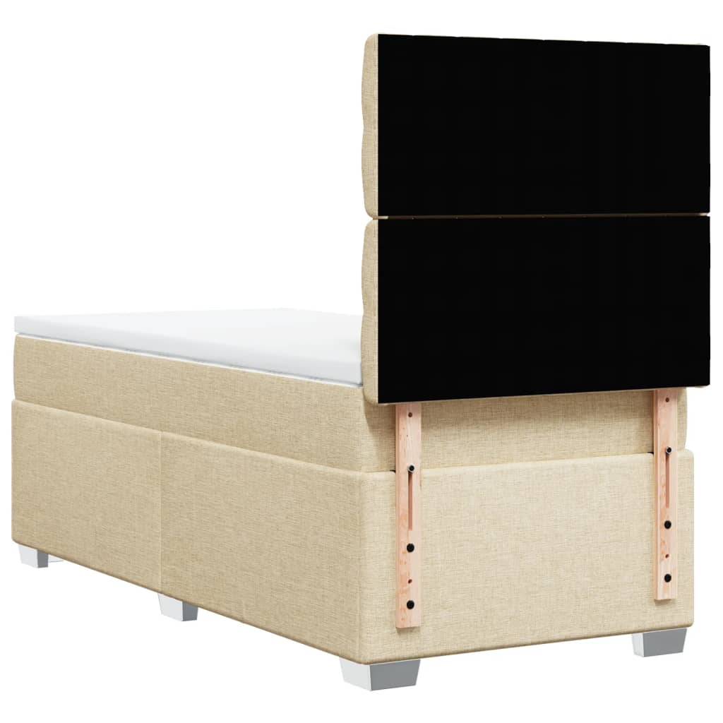 Sommier à lattes de lit avec matelas Crème 100x200 cm Tissu - XIOS