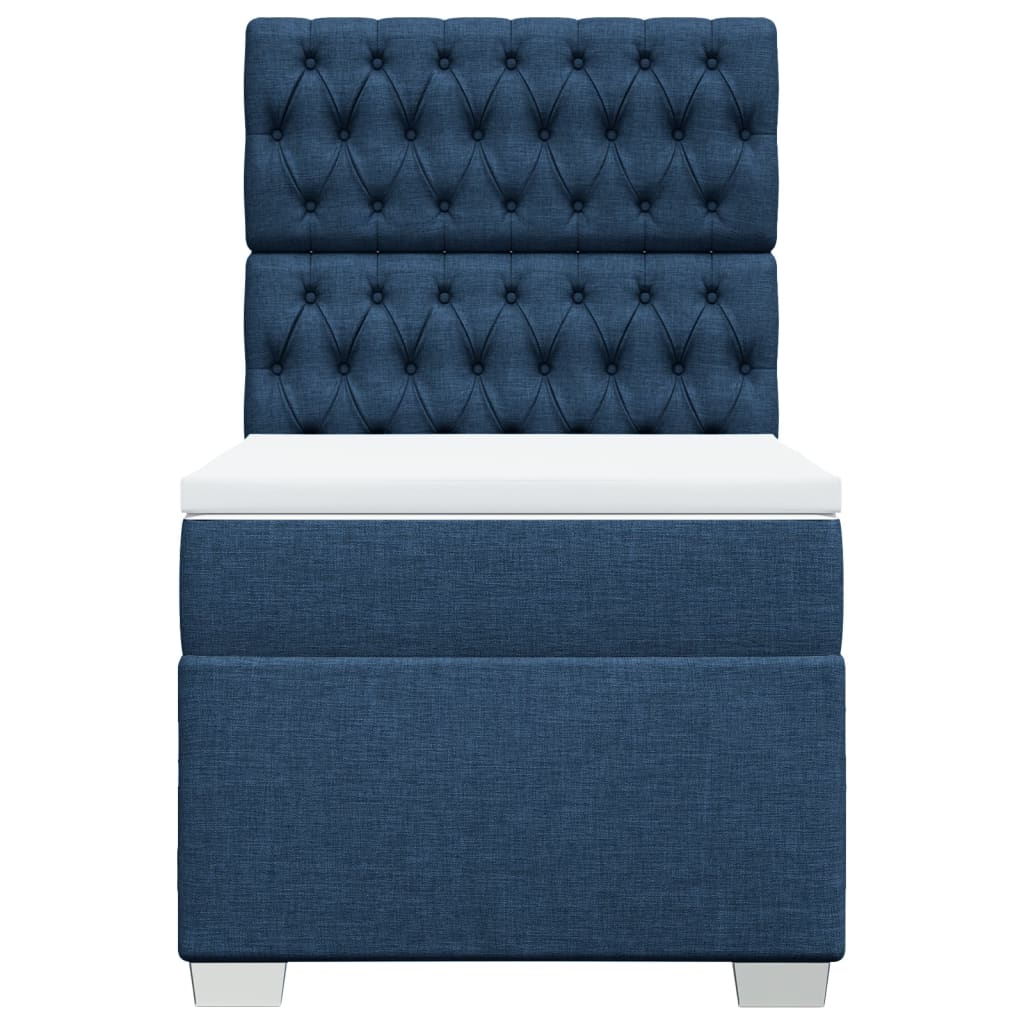 Sommier à lattes de lit avec matelas Bleu 100x200 cm Tissu - XIOS