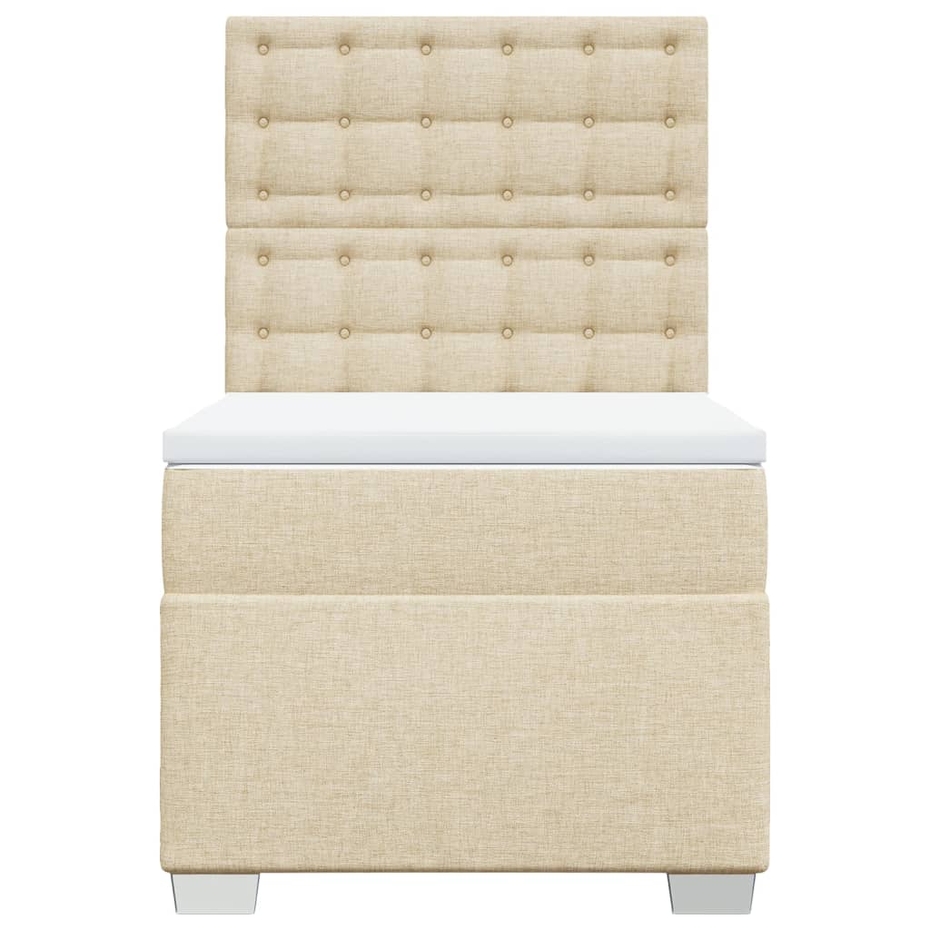 Sommier à lattes de lit avec matelas Crème 100x200 cm Tissu
