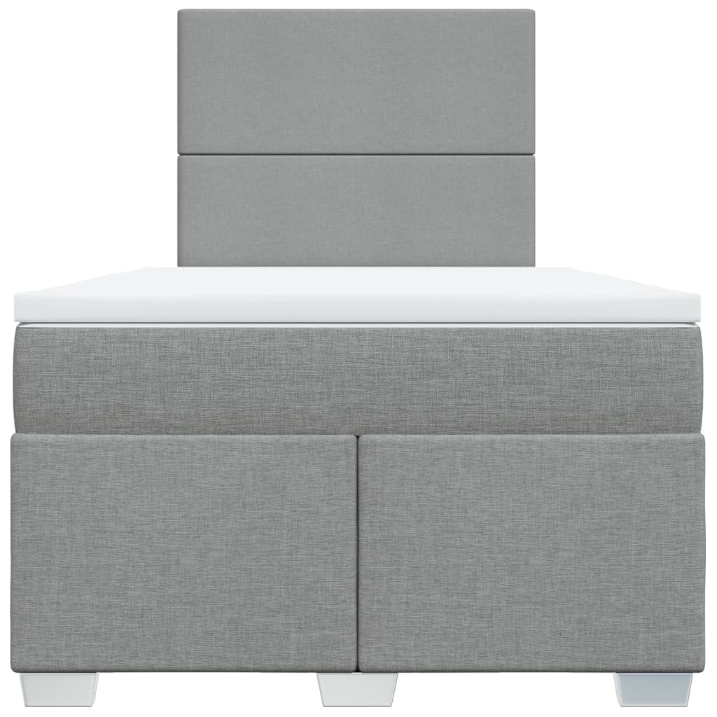 Sommier à lattes de lit et matelas gris clair 120x190 cm tissu - XIOS