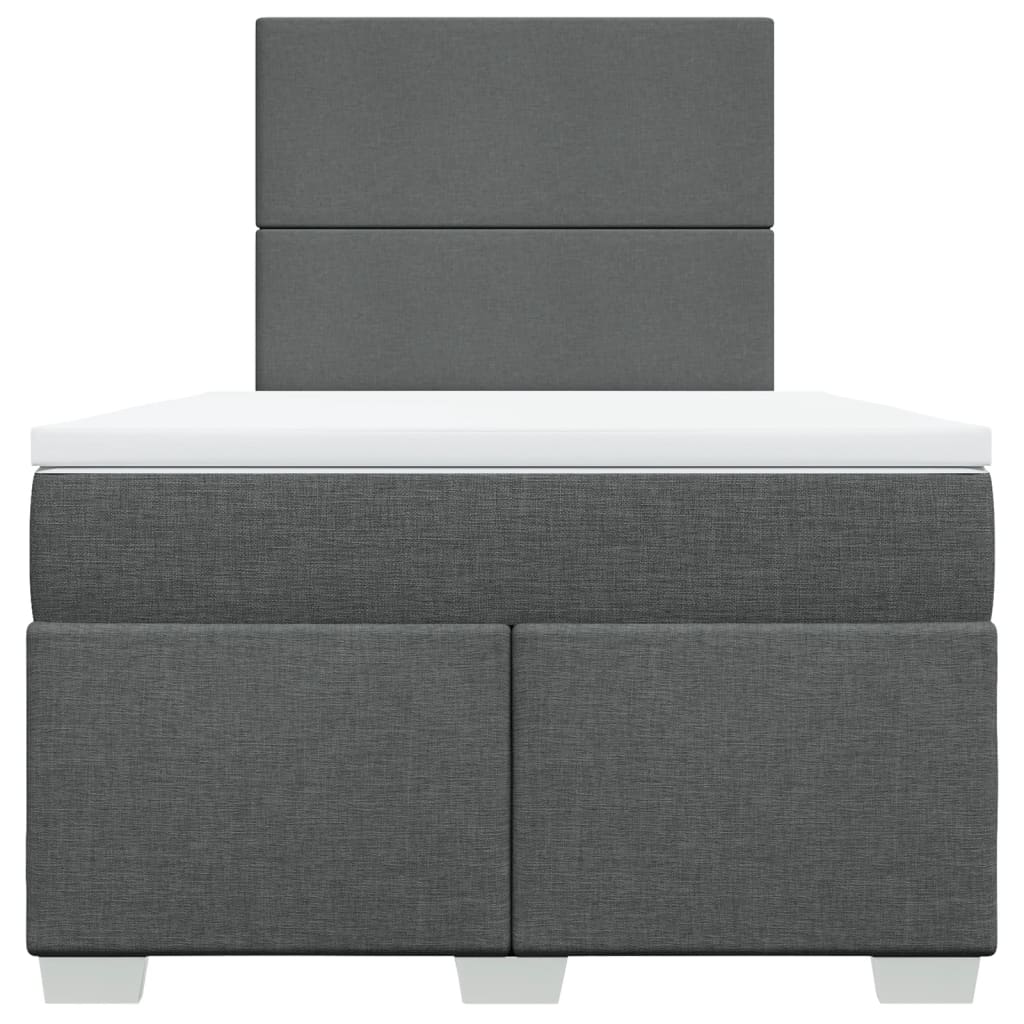 Sommier à lattes de lit avec matelas gris foncé 120x190cm tissu - XIOS