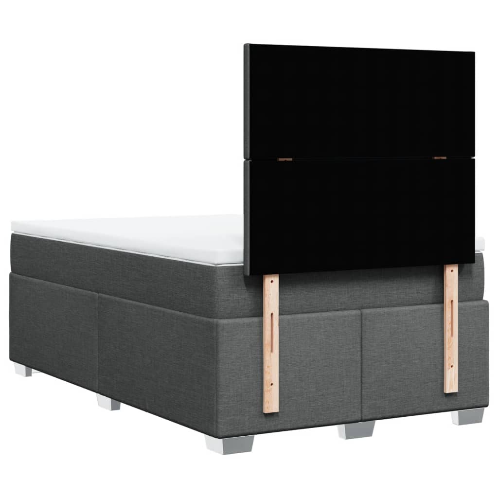 Sommier à lattes de lit avec matelas gris foncé 120x190cm tissu - XIOS