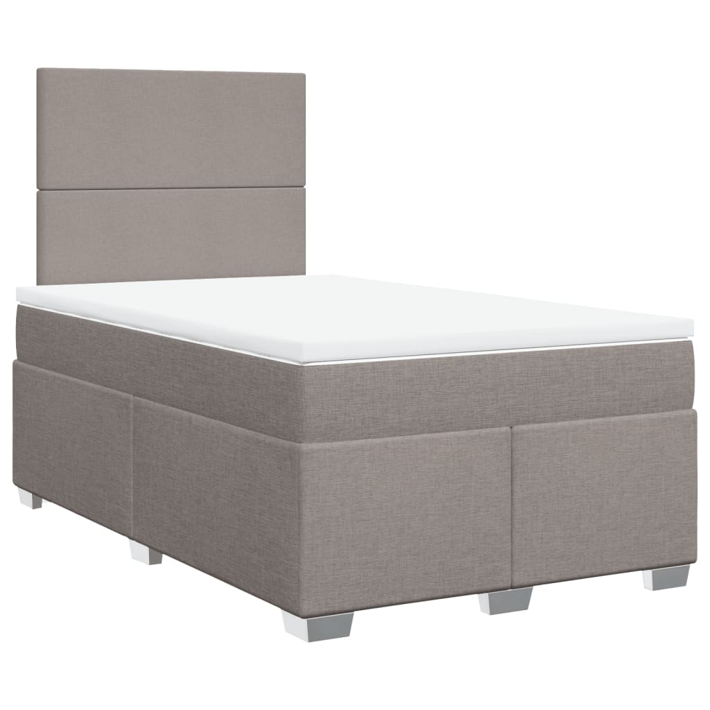 Sommier à lattes de lit avec matelas taupe 120x190 cm tissu - XIOS