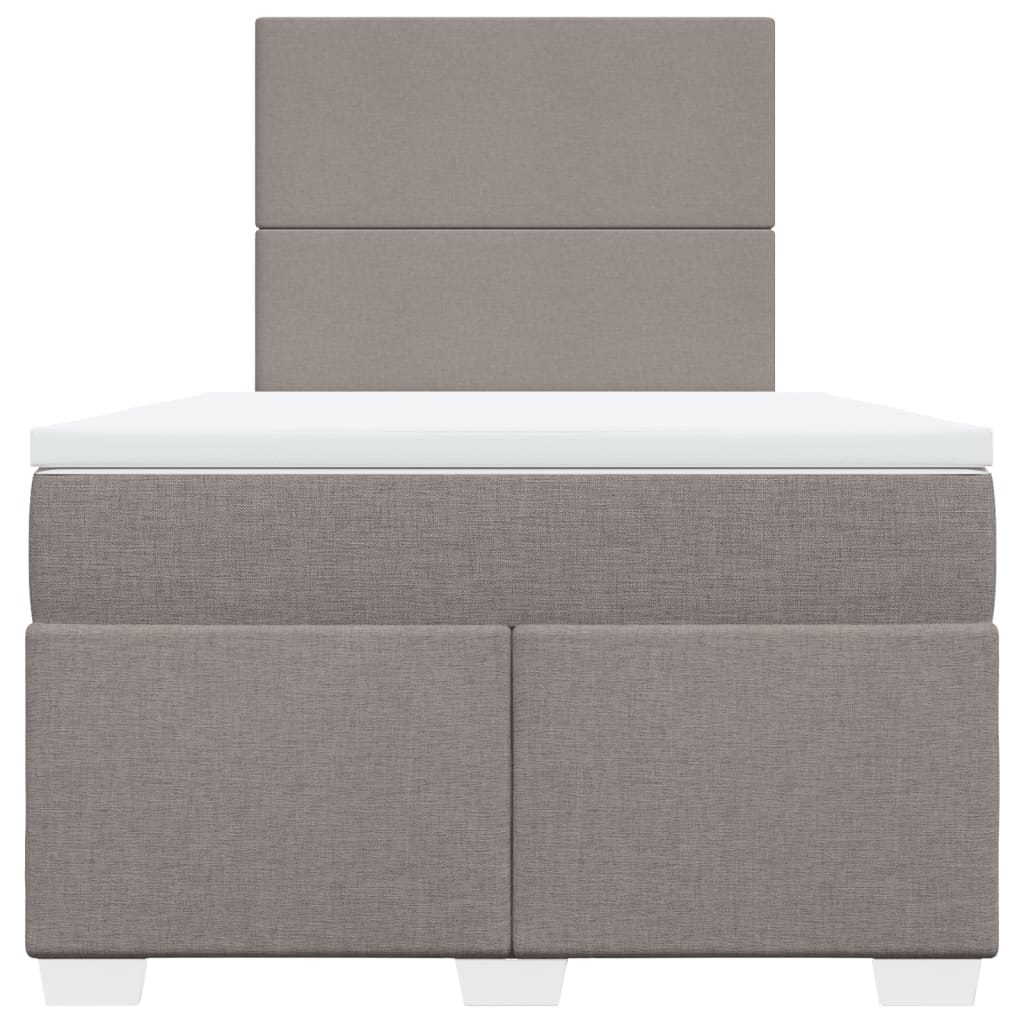 Sommier à lattes de lit avec matelas taupe 120x190 cm tissu - XIOS