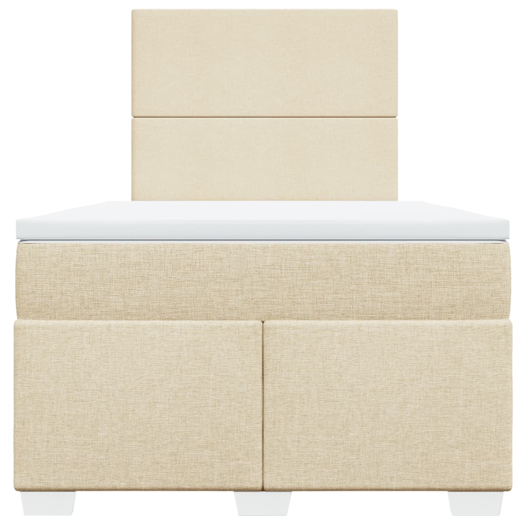 Sommier à lattes de lit avec matelas crème 120x190 cm tissu - XIOS