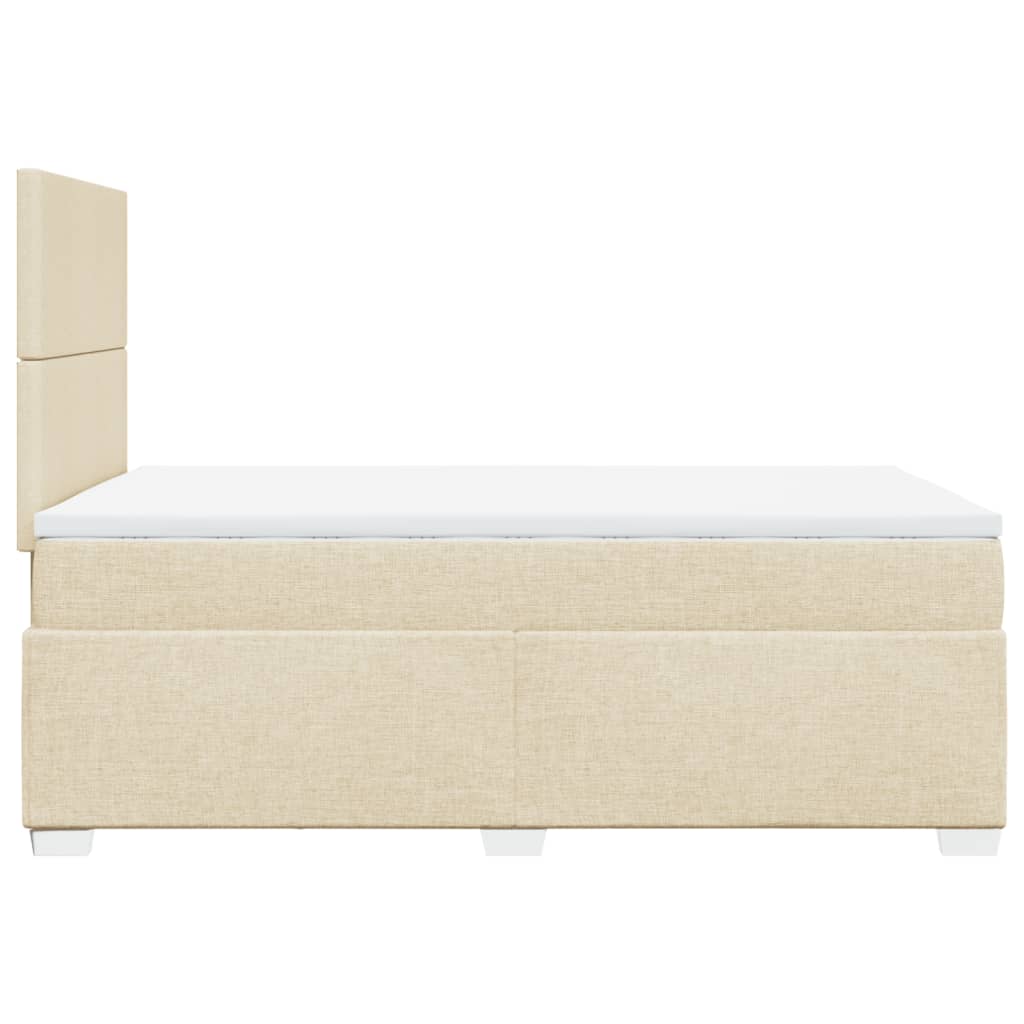 Sommier à lattes de lit avec matelas crème 120x190 cm tissu - XIOS