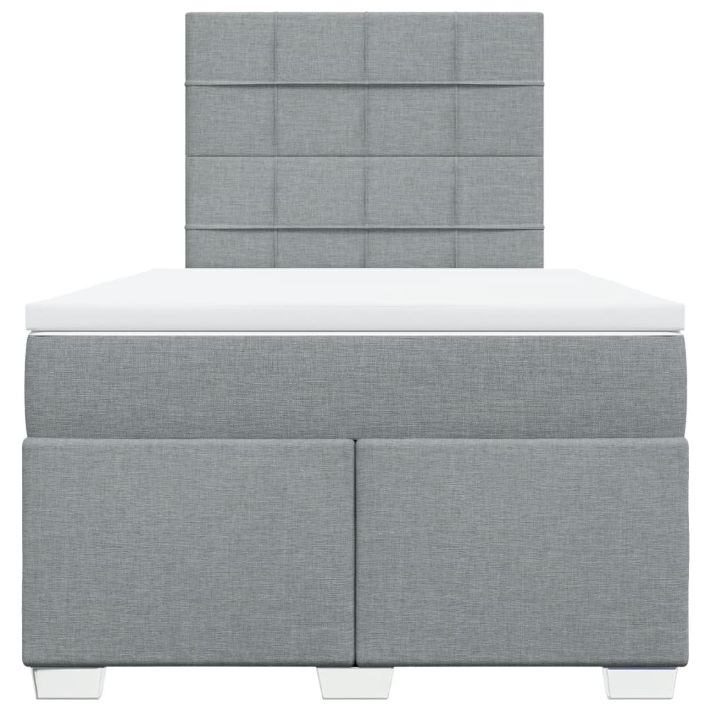 Sommier à lattes de lit et matelas gris clair 120x190 cm tissu - XIOS