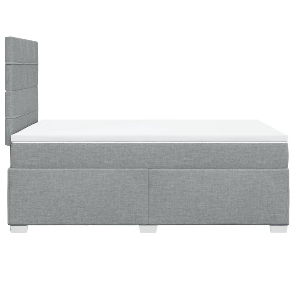 Sommier à lattes de lit et matelas gris clair 120x190 cm tissu - XIOS