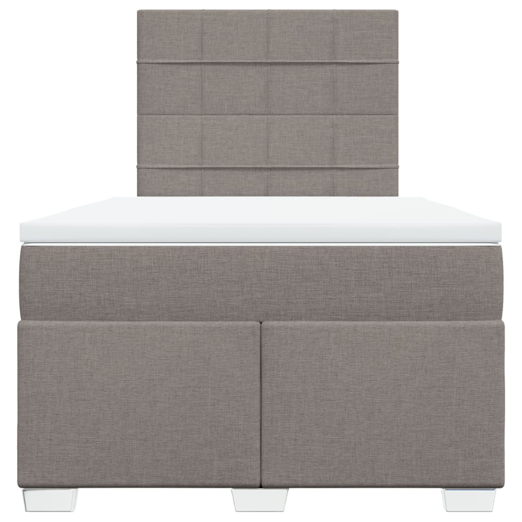Sommier à lattes de lit avec matelas taupe 120x190 cm tissu - XIOS
