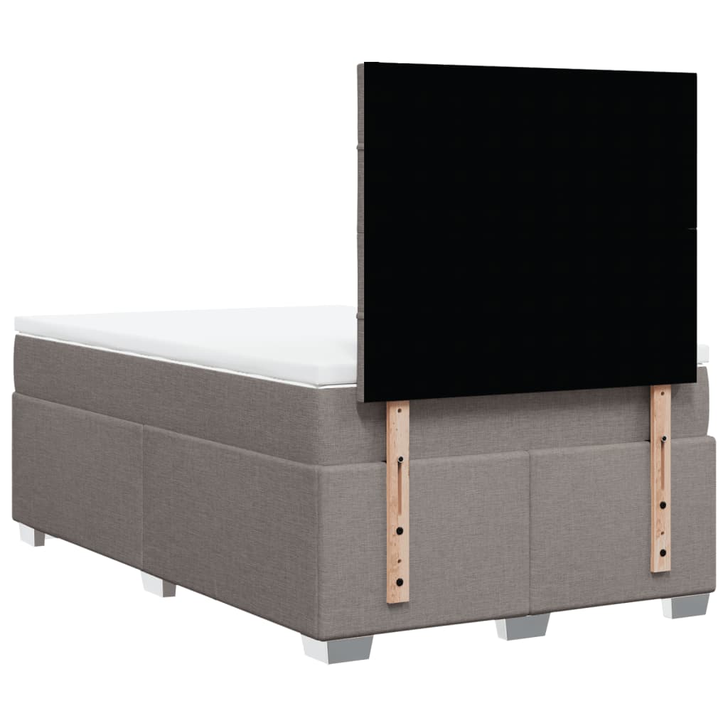 Sommier à lattes de lit avec matelas taupe 120x190 cm tissu - XIOS