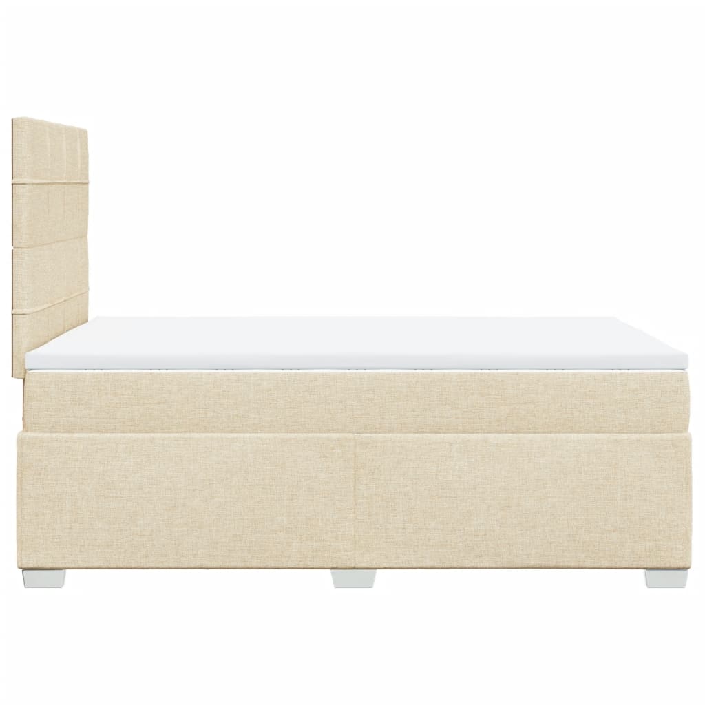 Sommier à lattes de lit avec matelas crème 120x190 cm tissu - XIOS