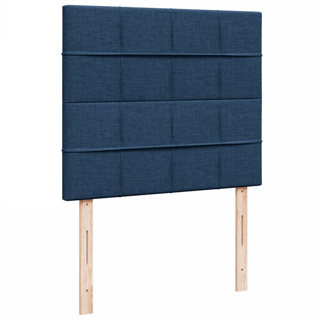 Sommier à lattes de lit avec matelas bleu 120x190 cm tissu - XIOS