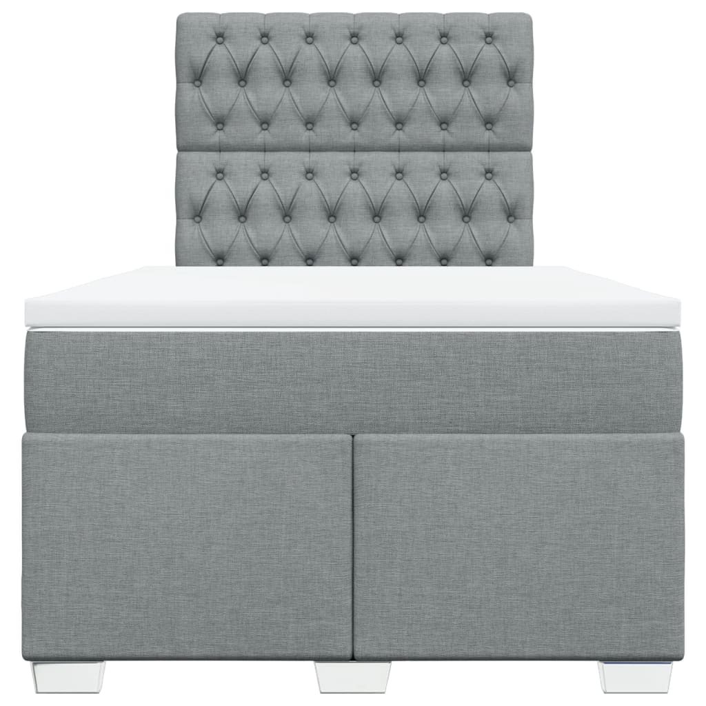 Sommier à lattes de lit et matelas gris clair 120x190 cm tissu - XIOS