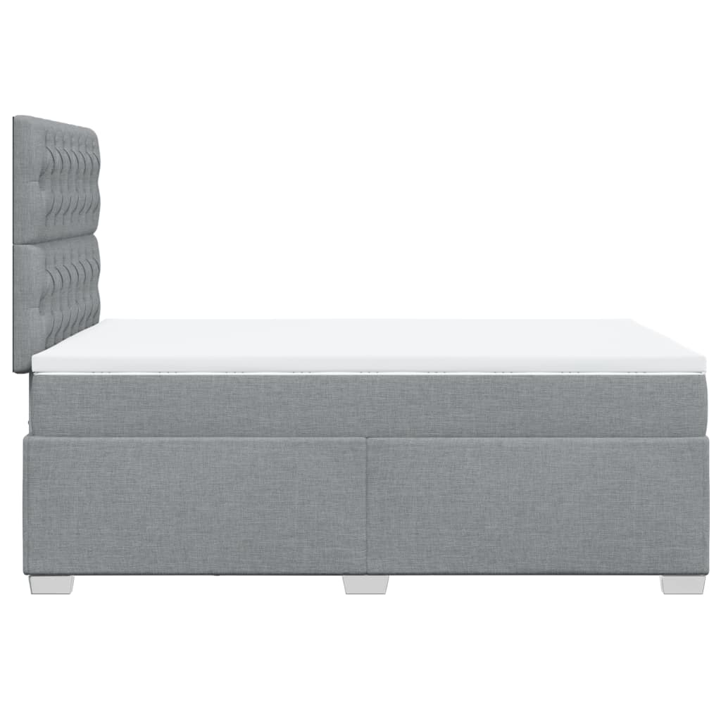 Sommier à lattes de lit et matelas gris clair 120x190 cm tissu - XIOS