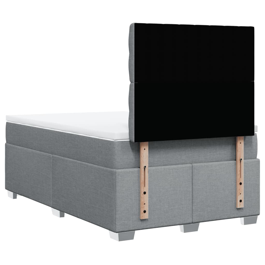 Sommier à lattes de lit et matelas gris clair 120x190 cm tissu - XIOS