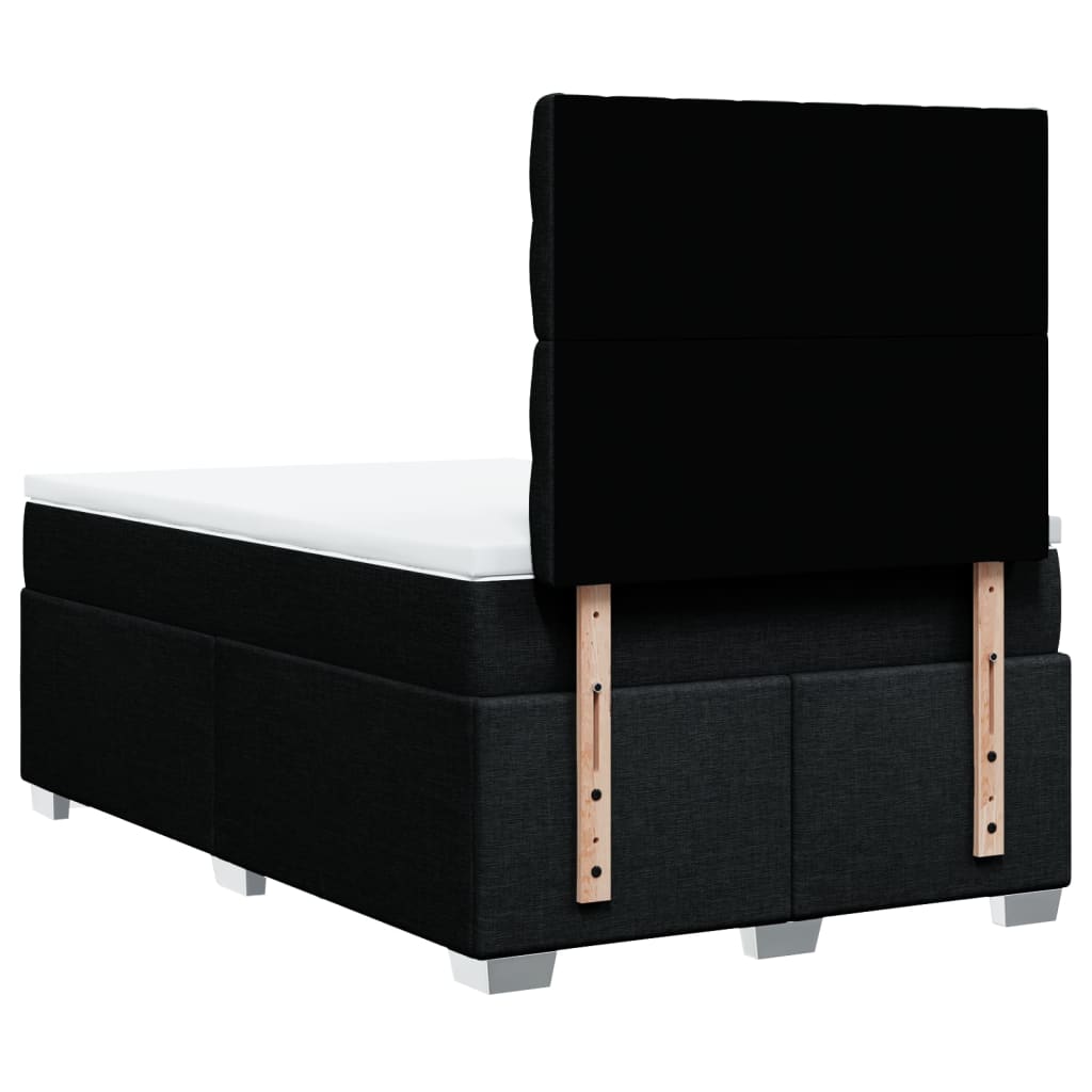 Sommier à lattes de lit avec matelas noir 120x190 cm tissu - XIOS